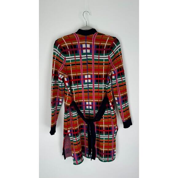 Moth Anthropologie Williston Plaid Long Cardigan Sweater Belted Womens Small - Picture 7 of 13